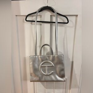 Telfar Silver Medium Bag silver crossbody tote
No dust cover bag